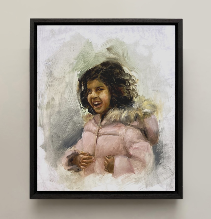 Oil on board, 10