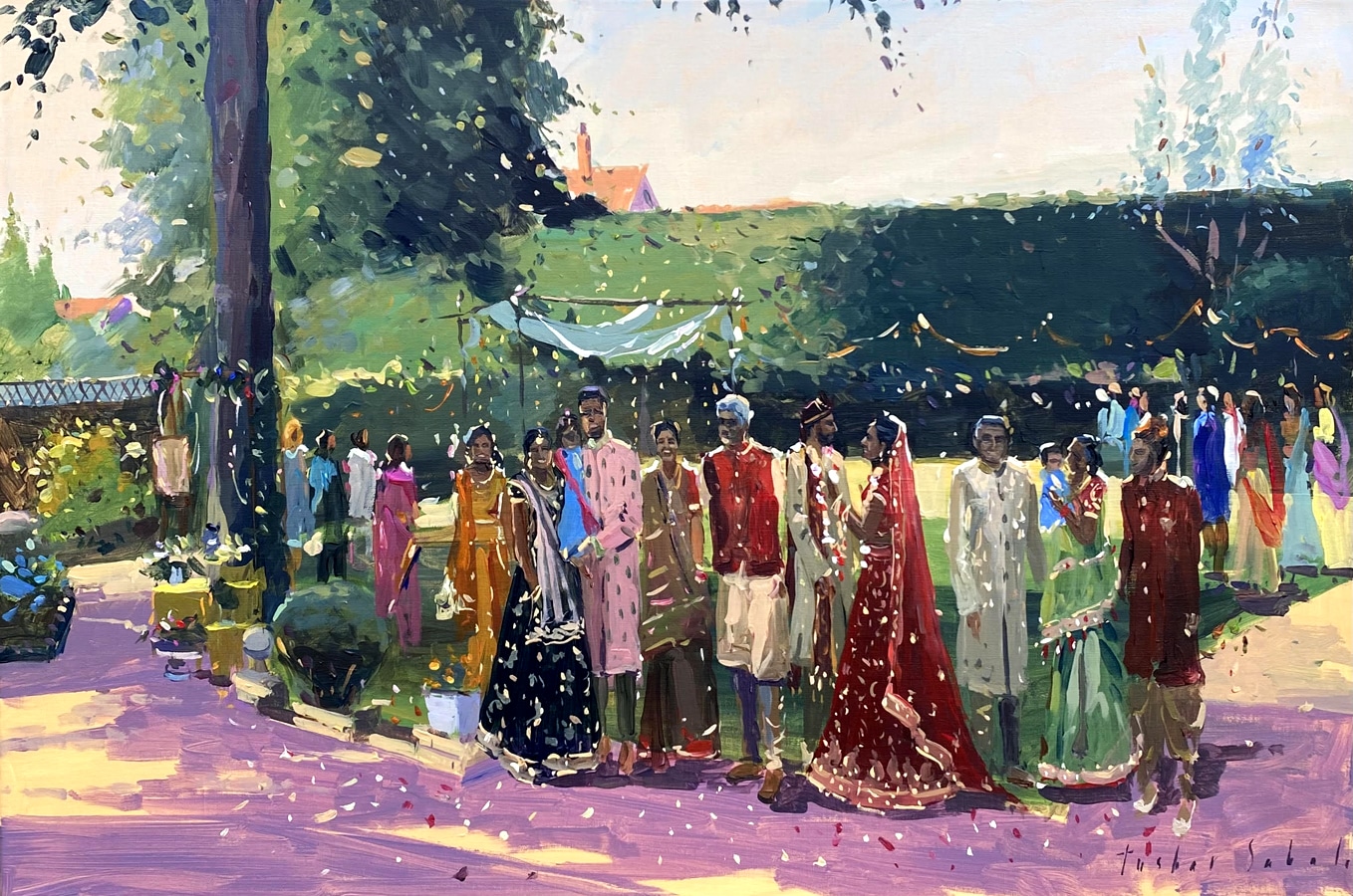 Avni and Viraj Live Wedding Painting