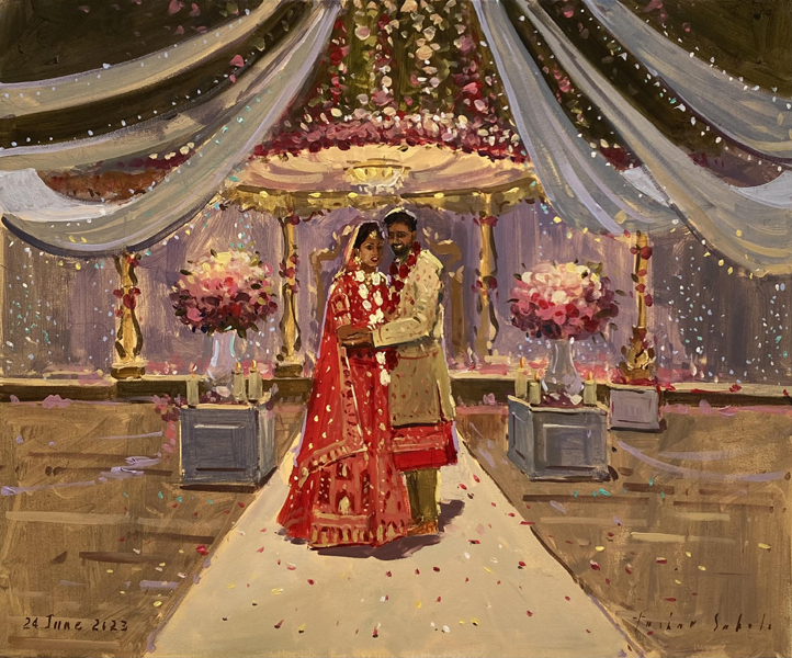 Krishna and Kapil Wedding Painting